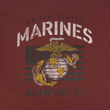 Load image into Gallery viewer, Marines Champion Ladies Vintage Stencil Crewneck (Maroon)