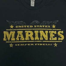 Load image into Gallery viewer, United States Marines Distressed Print Eagle T-Shirt (Black)