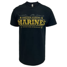 Load image into Gallery viewer, United States Marines Distressed Print Eagle T-Shirt (Black)