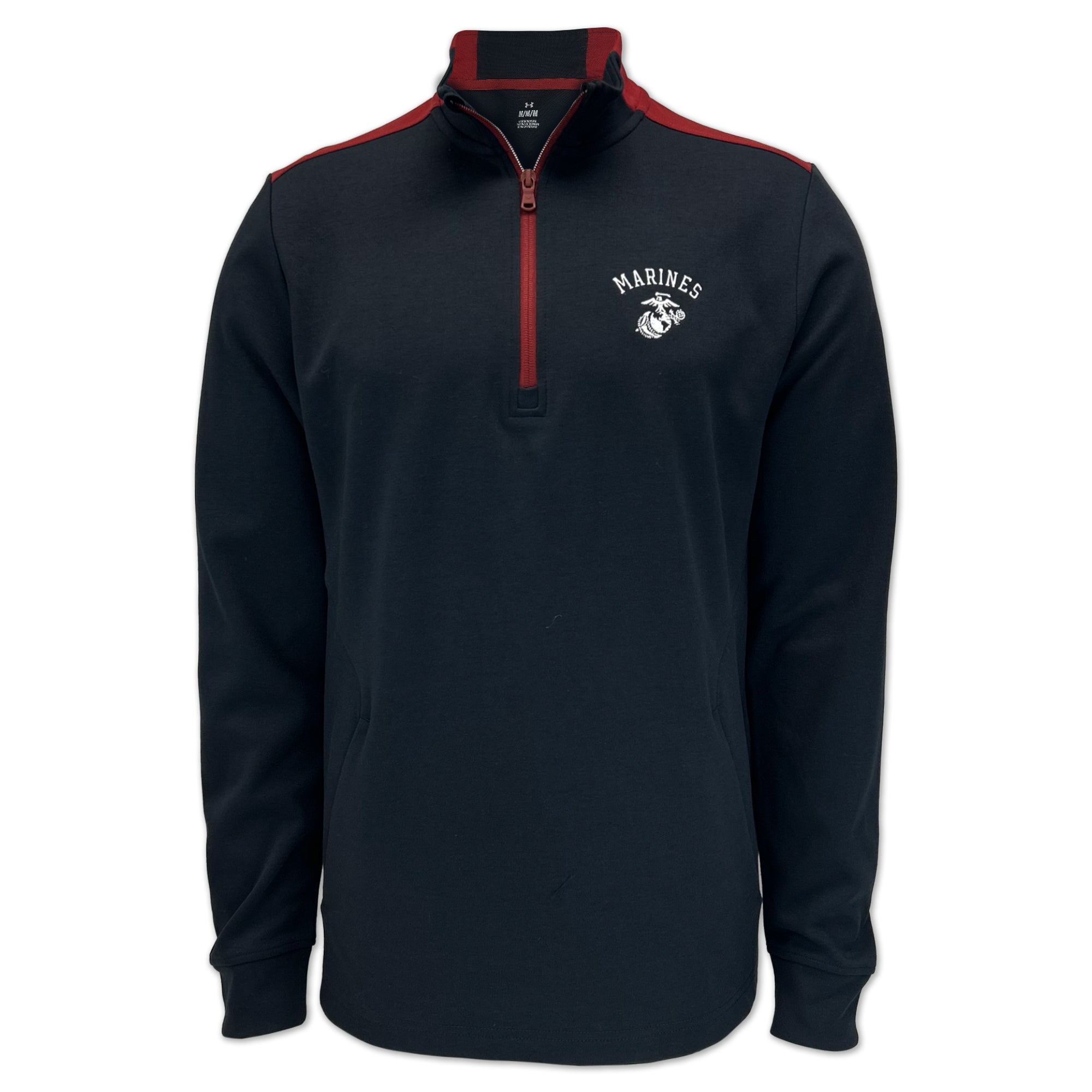 Marines Under Armour Gameday Double Knit Fleece 1/4 Zip (Black)