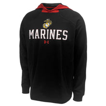 Load image into Gallery viewer, Marines Under Armour Gameday Double Knit Fleece Hood (Black)