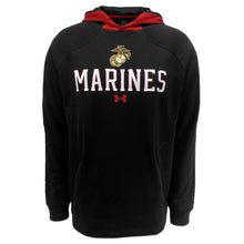 Load image into Gallery viewer, Marines Under Armour Gameday Double Knit Fleece Hood (Black)