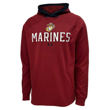 Load image into Gallery viewer, Marines Under Armour Gameday Double Knit Fleece Hood (Cardinal)