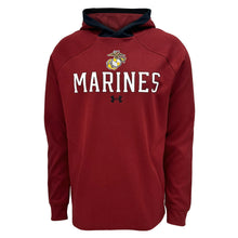 Load image into Gallery viewer, Marines Under Armour Gameday Double Knit Fleece Hood (Cardinal)