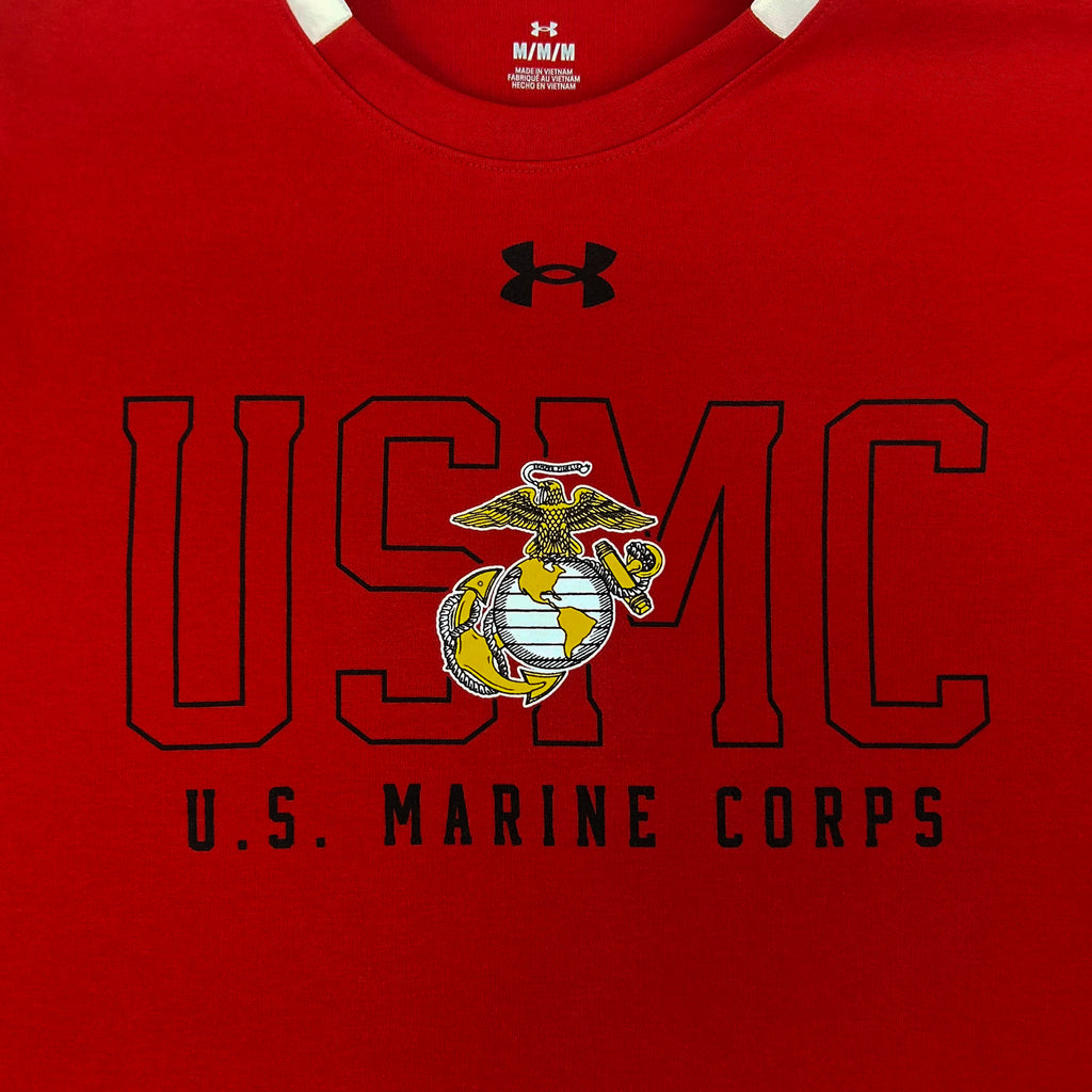 Marines Under Armour Gameday Double Knit Fleece Crewneck (Cardinal)