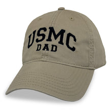 Load image into Gallery viewer, USMC Dad Relaxed Twill Hat (Khaki/Black)