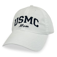 Load image into Gallery viewer, USMC Mom Relaxed Twill Hat (White/Black)