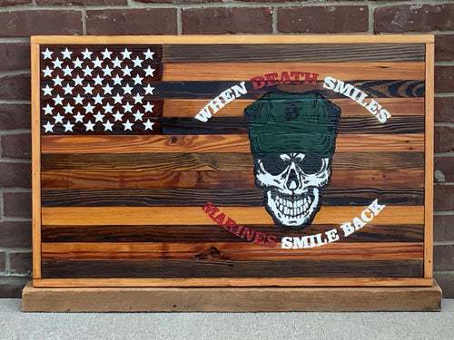 When Death Smiles Barnwood Flag Sign*