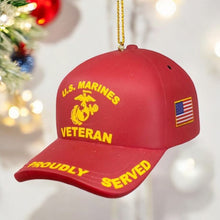 Load image into Gallery viewer, Marine Corps Veterans Cap Ornament