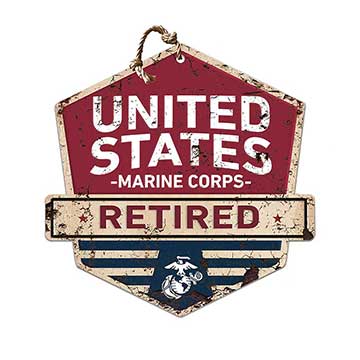 Rustic Badge Retired Sign Marines*