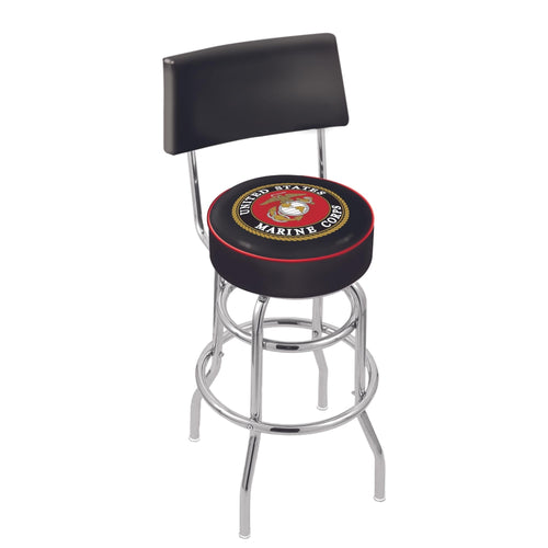 Marines EGA Stool with Back (Chrome Finish)*